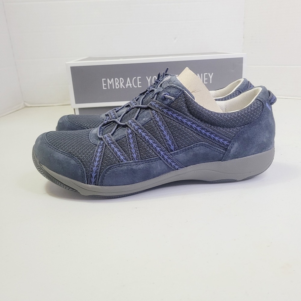 Dansko Women's Harlyn Sneaker Size 41 (US 10.5) Blue Suede Bungee Walking Shoes - Picture 11 of 15